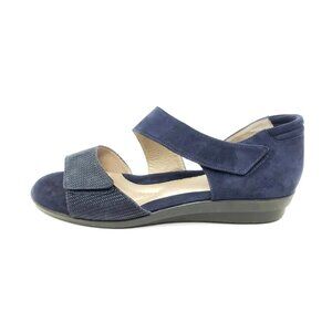 BeautiFeel Dita Womens Wedge Sandals Navy Blue Suede Shoes EU 41 US 10-10.5